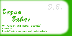 dezso babai business card